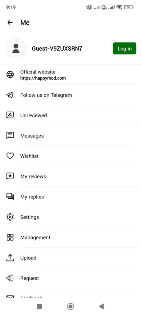 Create Account on Happy MOD